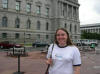 Carrie outside the Library of Congress