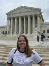 Carrie smiling in front of Supreme Court Building