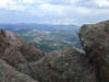 Climbing Colorado trails - panorama of Colorado Mountains
