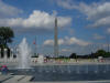 World War 2 Memorial Washington Monument and fountains