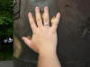 Carrie's hand matchup at the FDR Franklin Delano Roosevelt Memorial