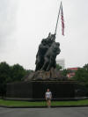 Carrie with Iwo Jima Memorial in Washington DC